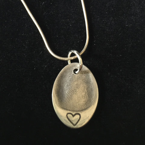 Fingerprint Oval Necklace