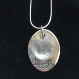 Fingerprint Oval Necklace