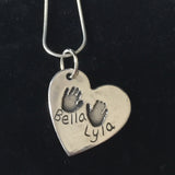Hand and Foot Large Heart Pendant